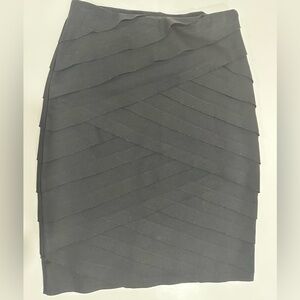 White House Black Market Layered Black Pencil Skirt